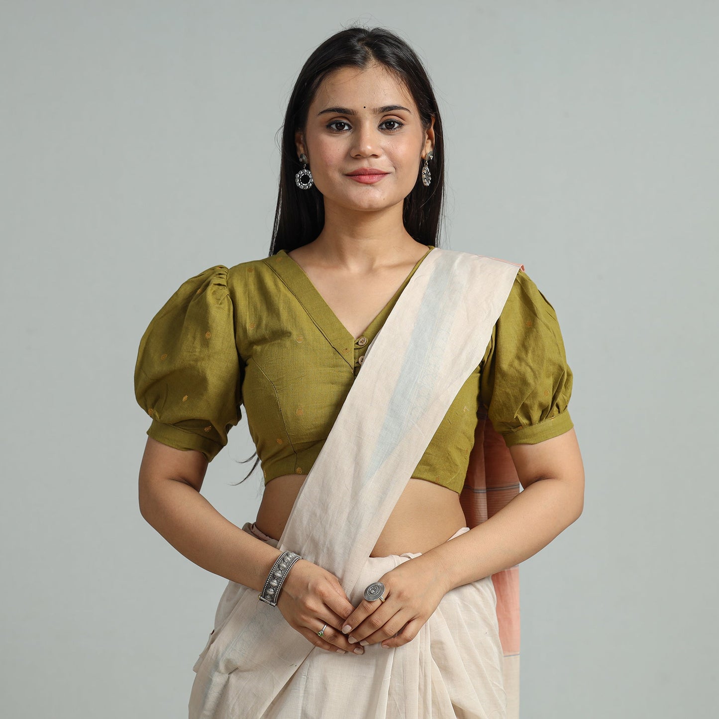 Buy Jacquard Weave Cotton Stitched Blouse