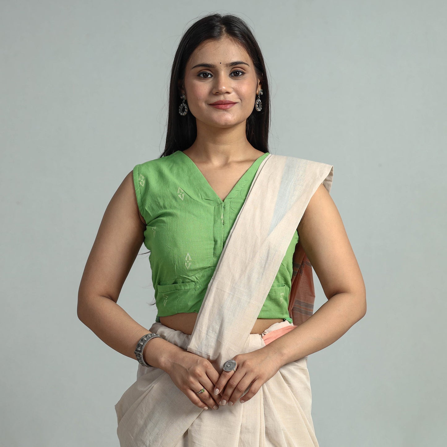 Buy Jacquard Weave Cotton Stitched Blouse