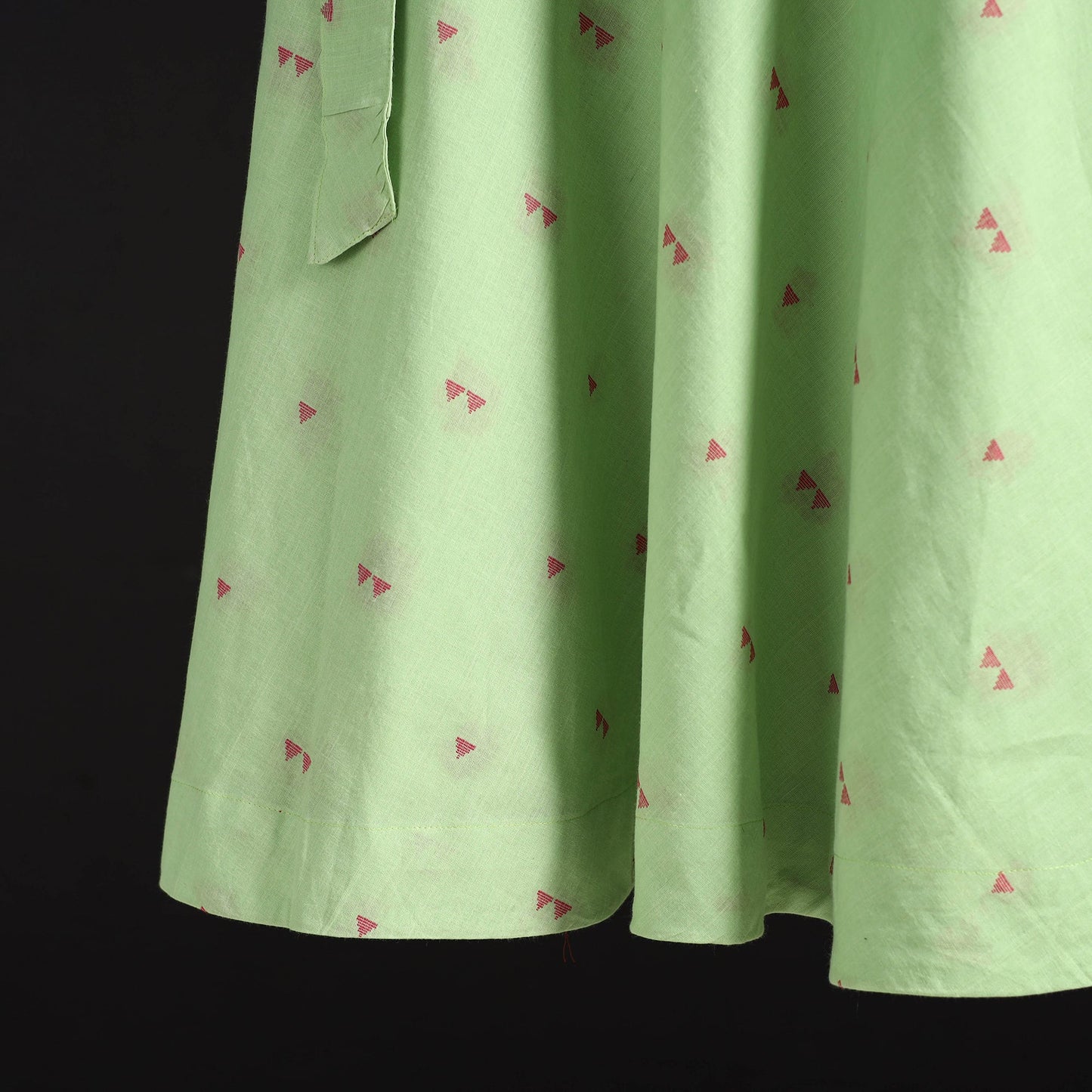Jacquard weave cotton wrap around skirt 37 - handcrafted