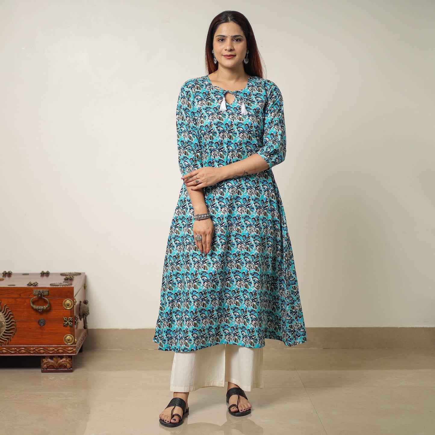 Jaipur Printed Cotton A-Line Kurta