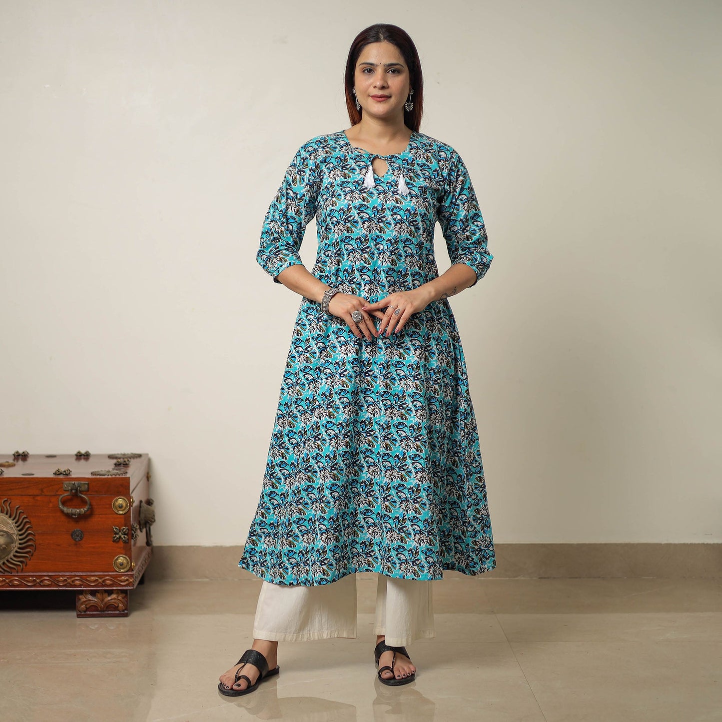 Jaipur Printed Cotton A-Line Kurta