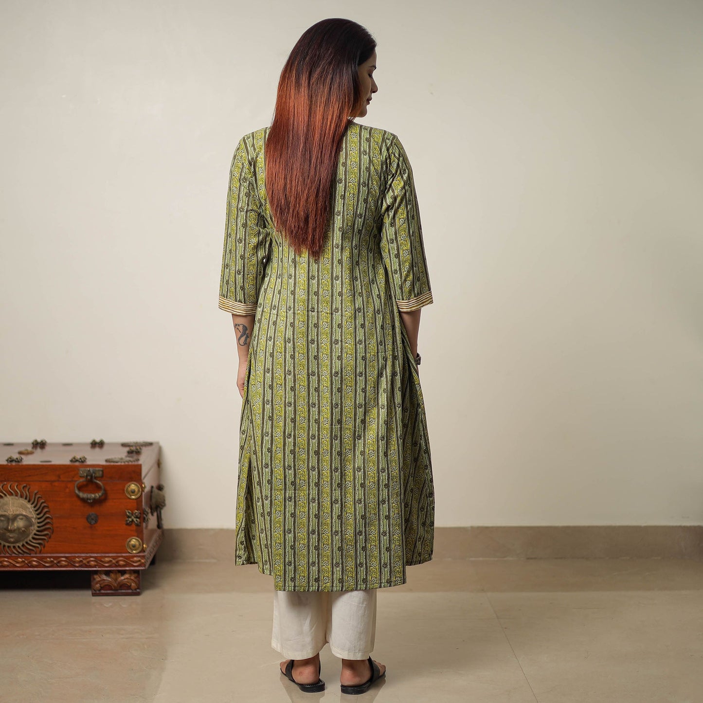 Buy Jaipur Printed Cotton A-Line Kurta with Patchwork