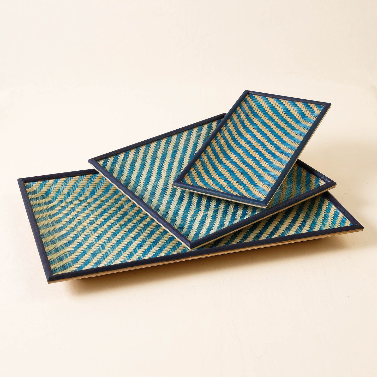 Green Kadam Haat Handmade Bamboo Cereal Tray (Set of 3)