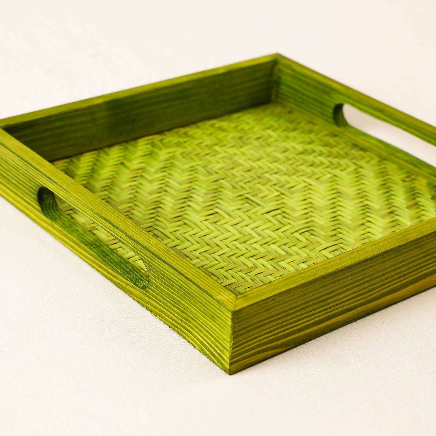 Green Kadam Haat Handmade Bamboo Square Tray - Small