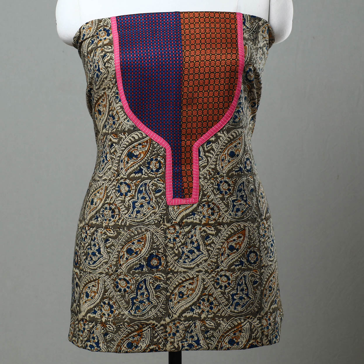 Green Kalamkari Kurta Material Online in India