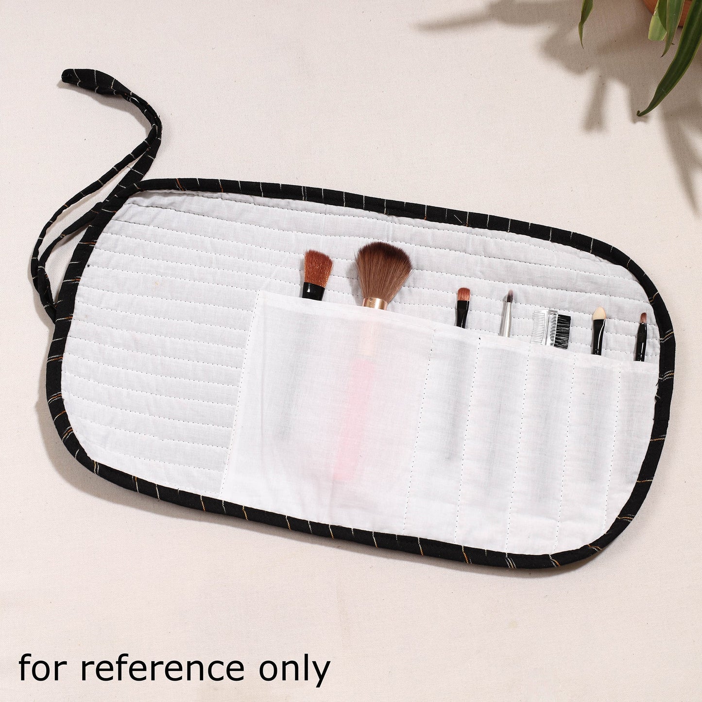 Kalamkari Fabric Multipurpose Segmented Make-up Brush Wrap Pouch/Case