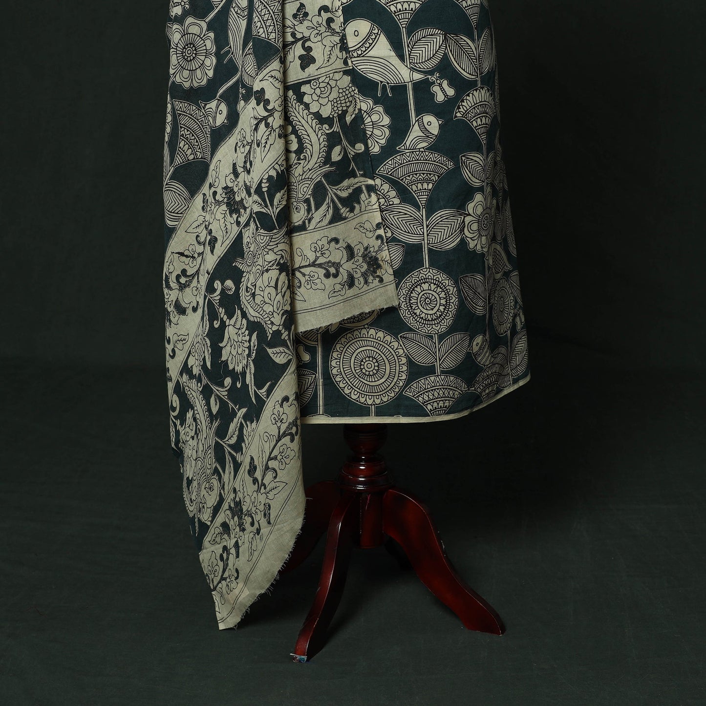 Kalamkari printed cotton 2pc unstitched dress material 09