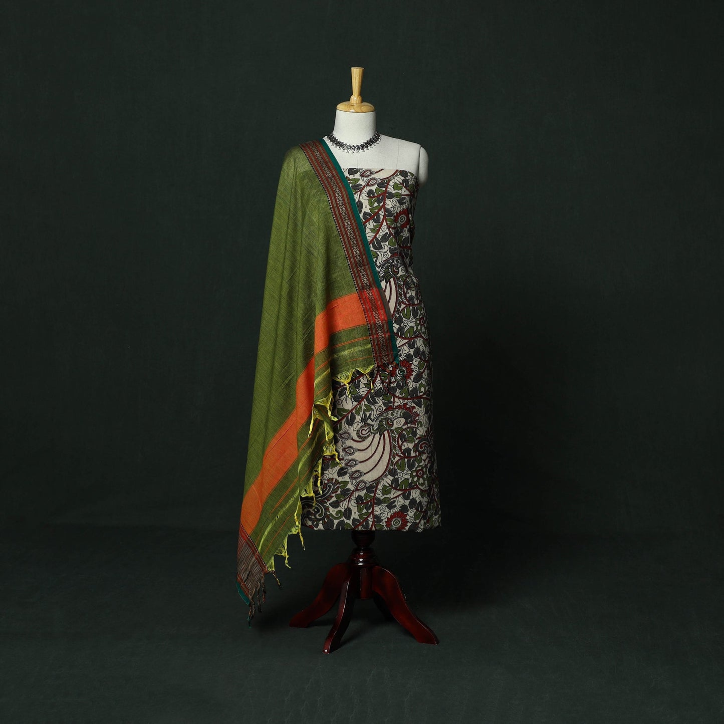 Kalamkari printed cotton 2pc unstitched dress material