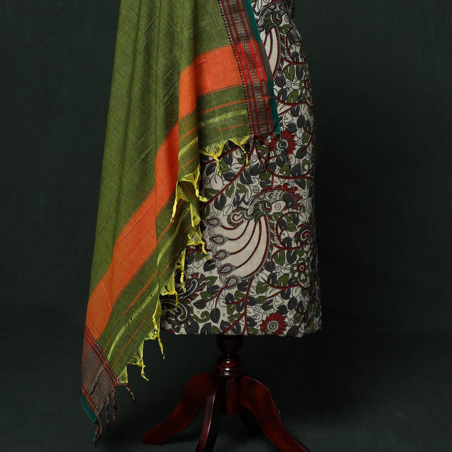 Kalamkari printed cotton 2pc unstitched dress material