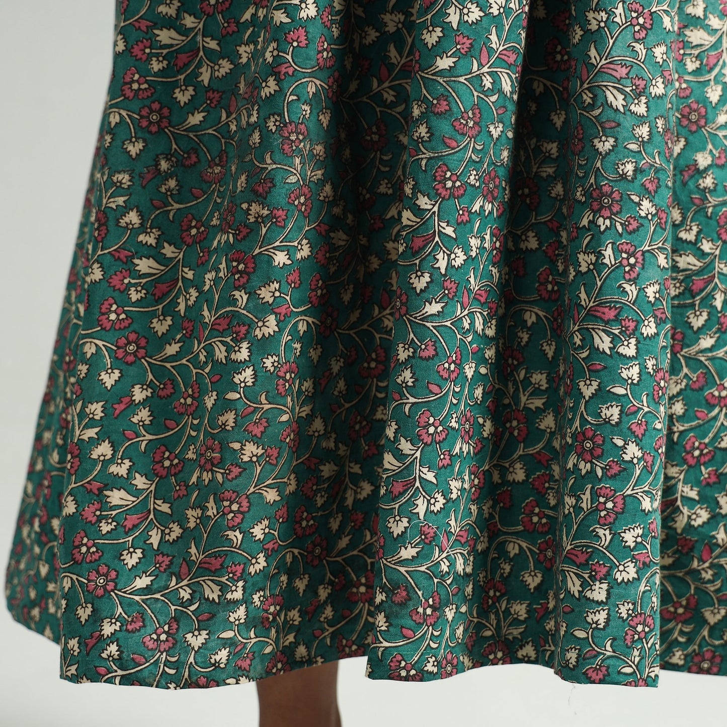 Kalamkari Printed Cotton Flared Gher Dress