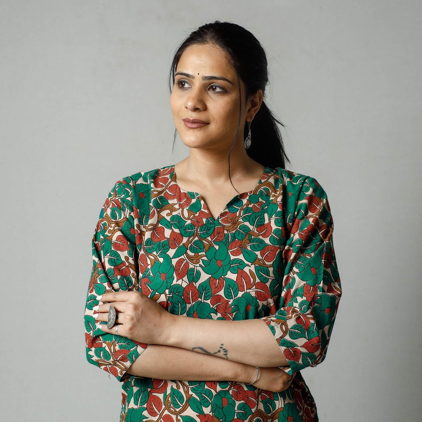 Kalamkari Printed Cotton Kurta For Women