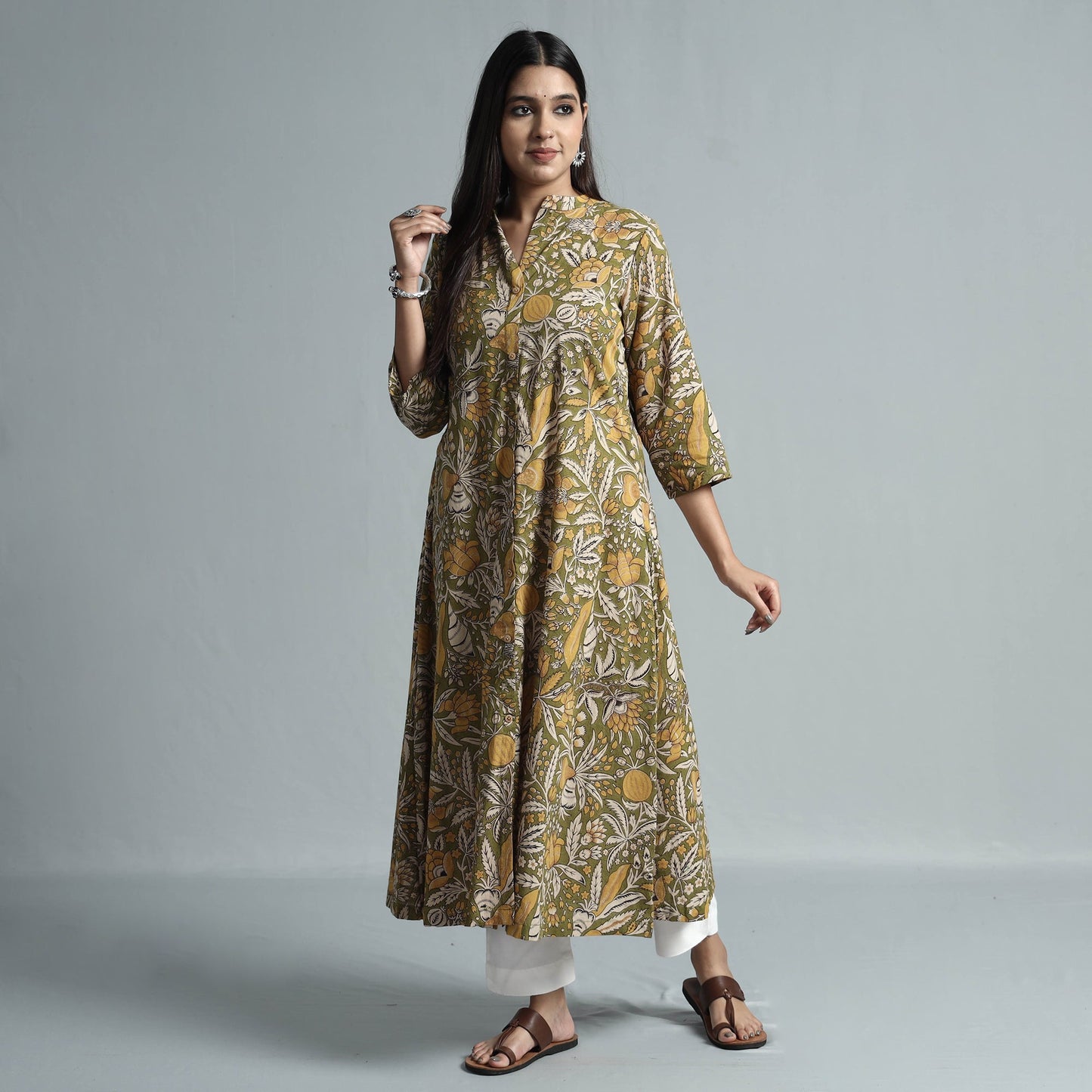 Kalamkari Printed Cotton Kurta For Women
