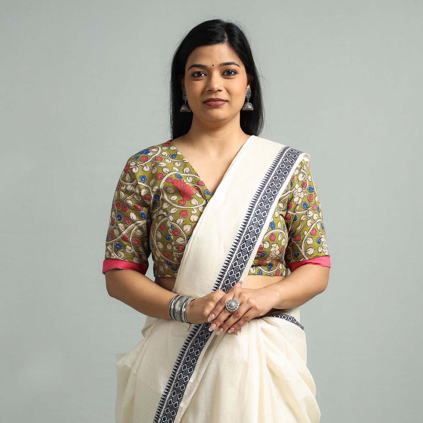 Buy Kalamkari Printed Cotton Stitched Blouse