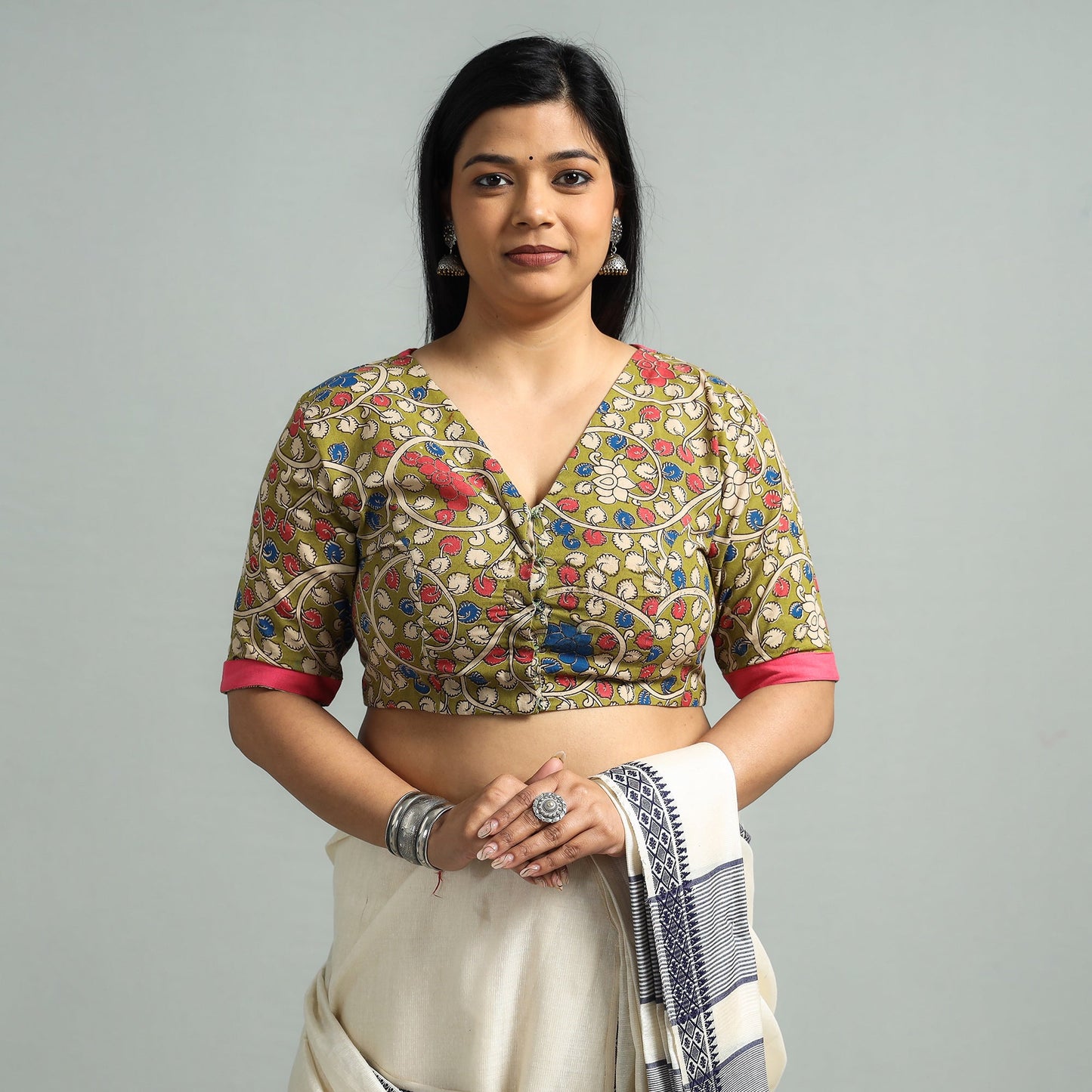 Buy Kalamkari Printed Cotton Stitched Blouse