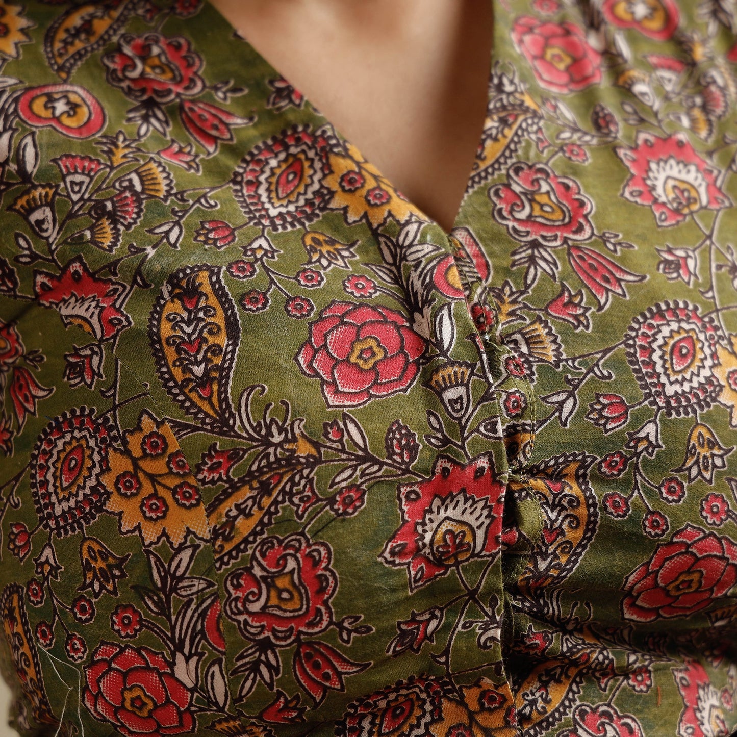 Buy Kalamkari Printed Cotton Stitched Blouse