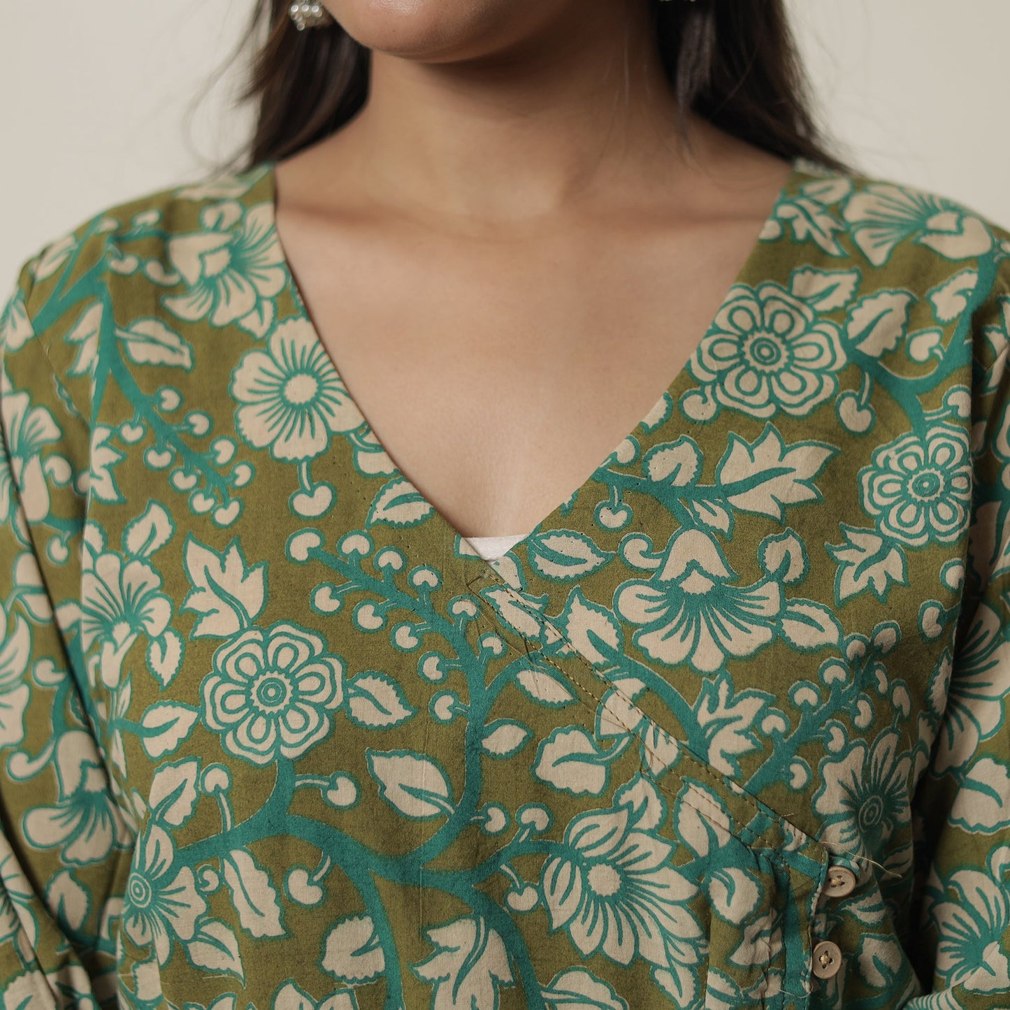 Kalamkari Printed Cotton Straight Kurta For Women