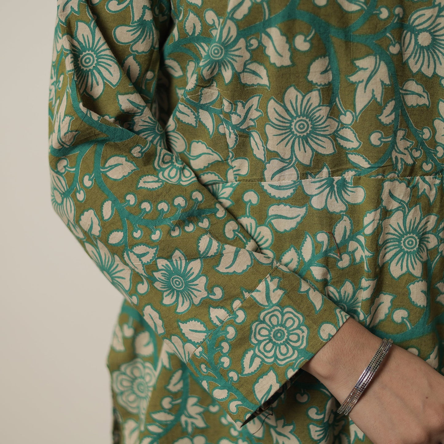 Kalamkari Printed Cotton Straight Kurta For Women