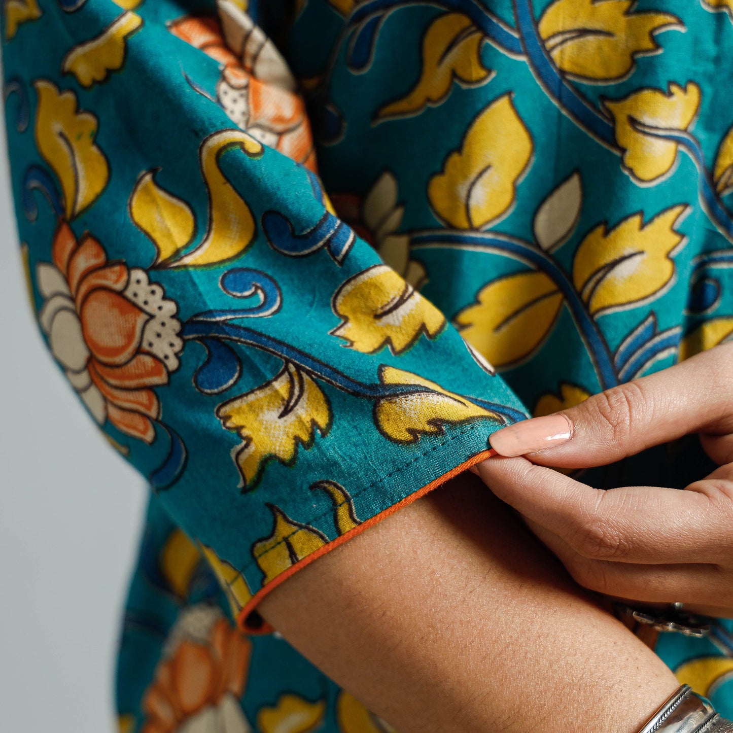 Kalamkari Printed Cotton Straight Kurta For Women