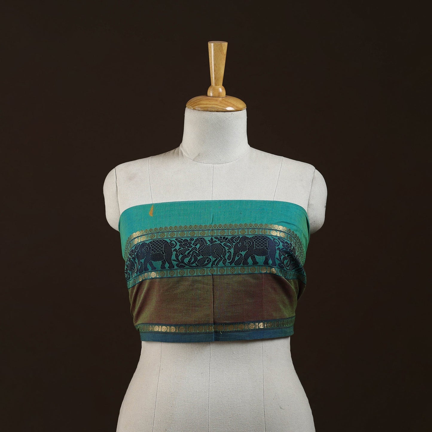 Kanchipuram cotton blouse piece 11 - handcrafted