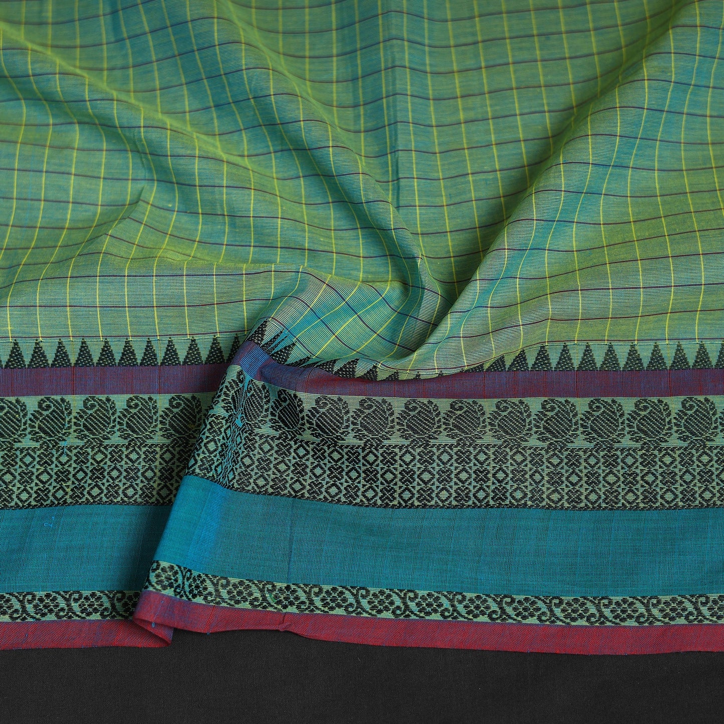 Kanchipuram cotton blouse piece 12 - handcrafted