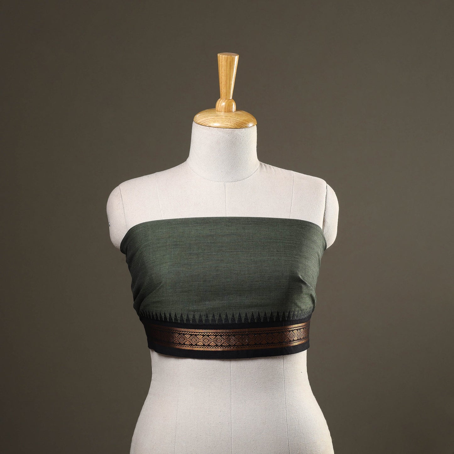Green Kanchipuram Cotton Blouse Piece
