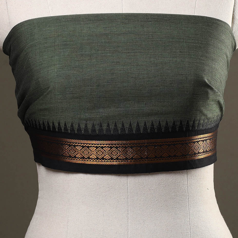 Green Kanchipuram Cotton Blouse Piece