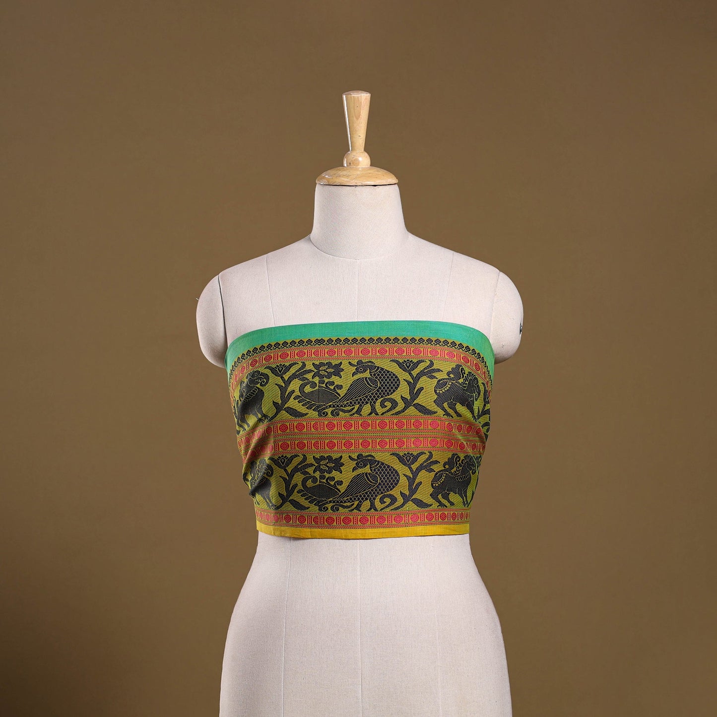 Kanchipuram cotton blouse piece 47 - handcrafted