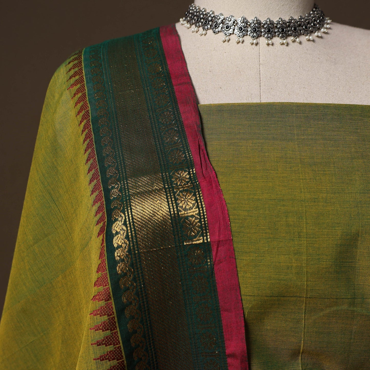 Kandangi chettinad cotton 2pc unstitched dress material 08