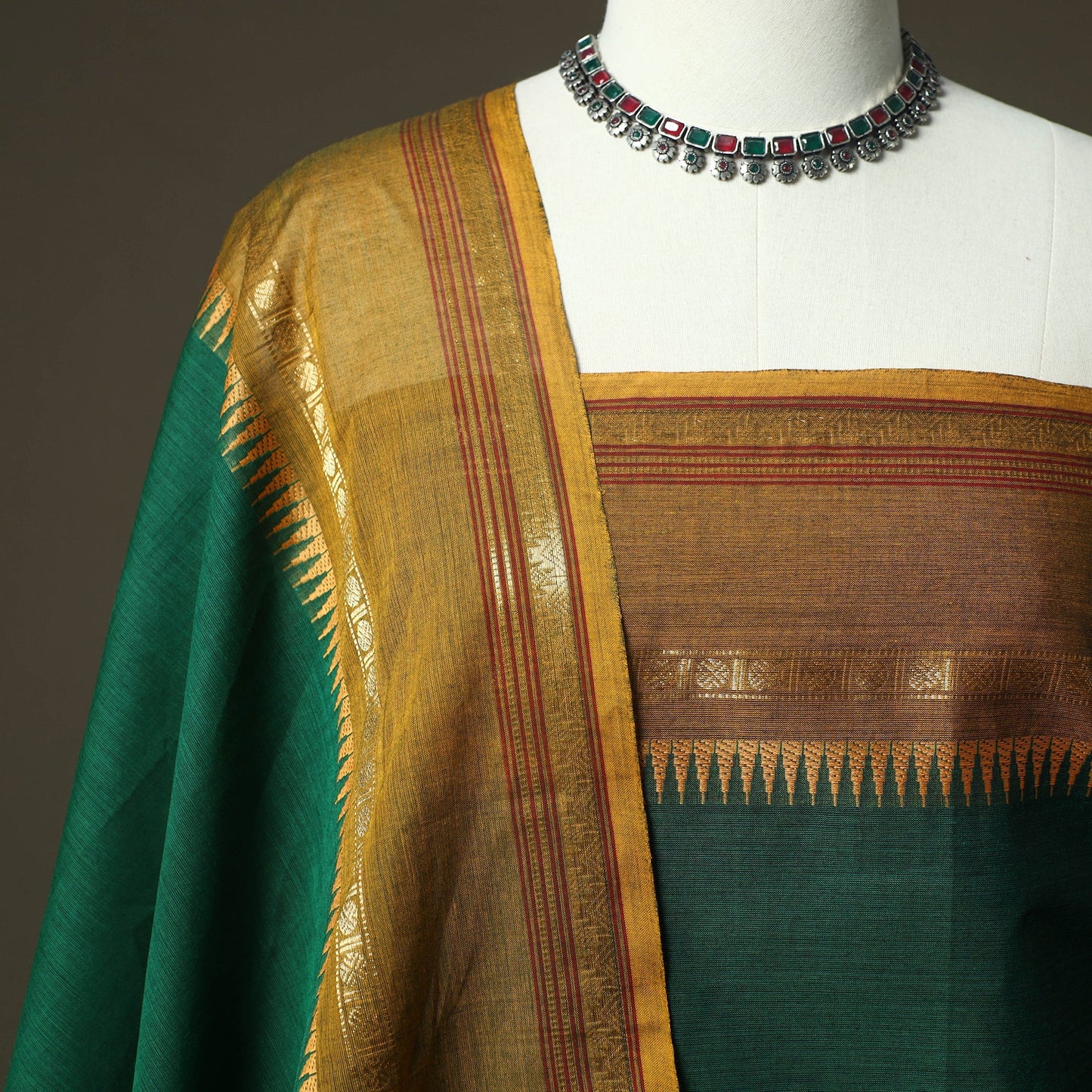 Kandangi chettinad cotton 2pc unstitched dress material 13