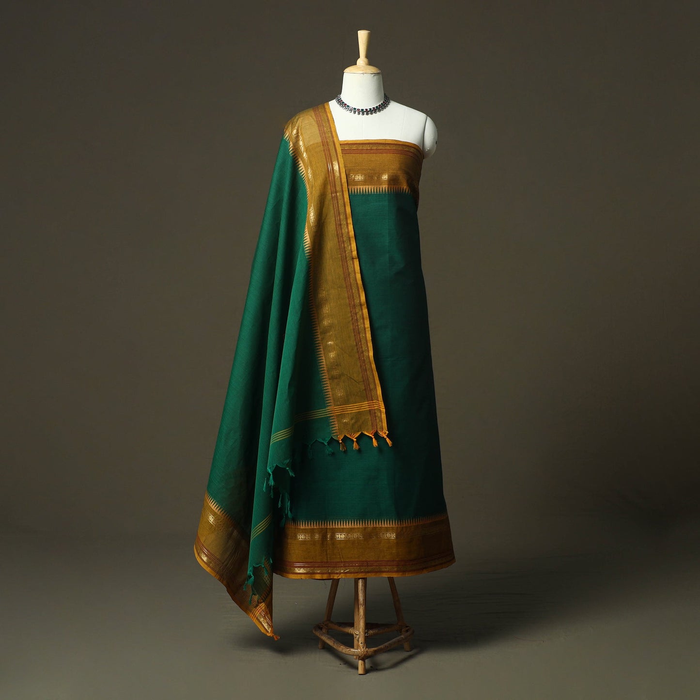 Kandangi chettinad cotton 2pc unstitched dress material 13