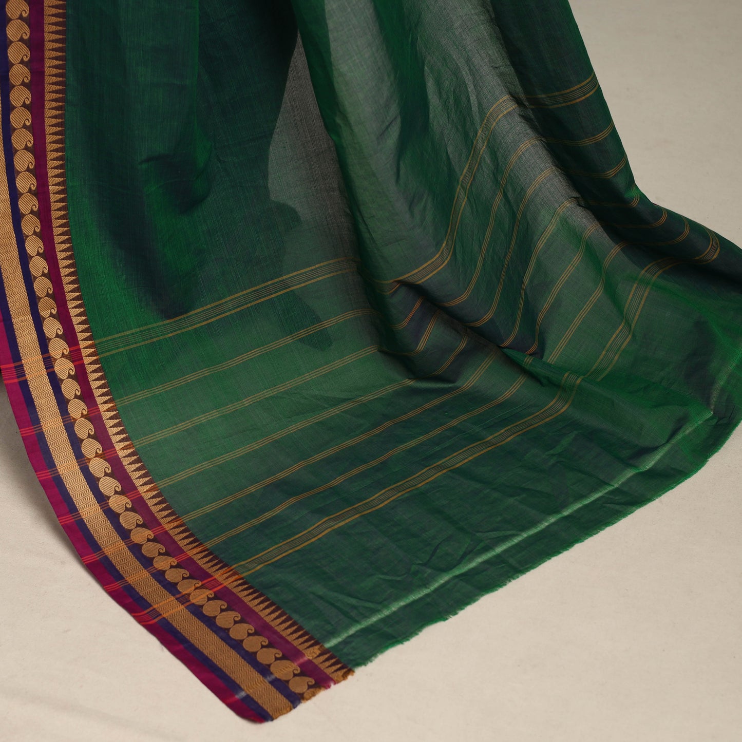 Green - kandangi chettinad cotton saree with border 20
