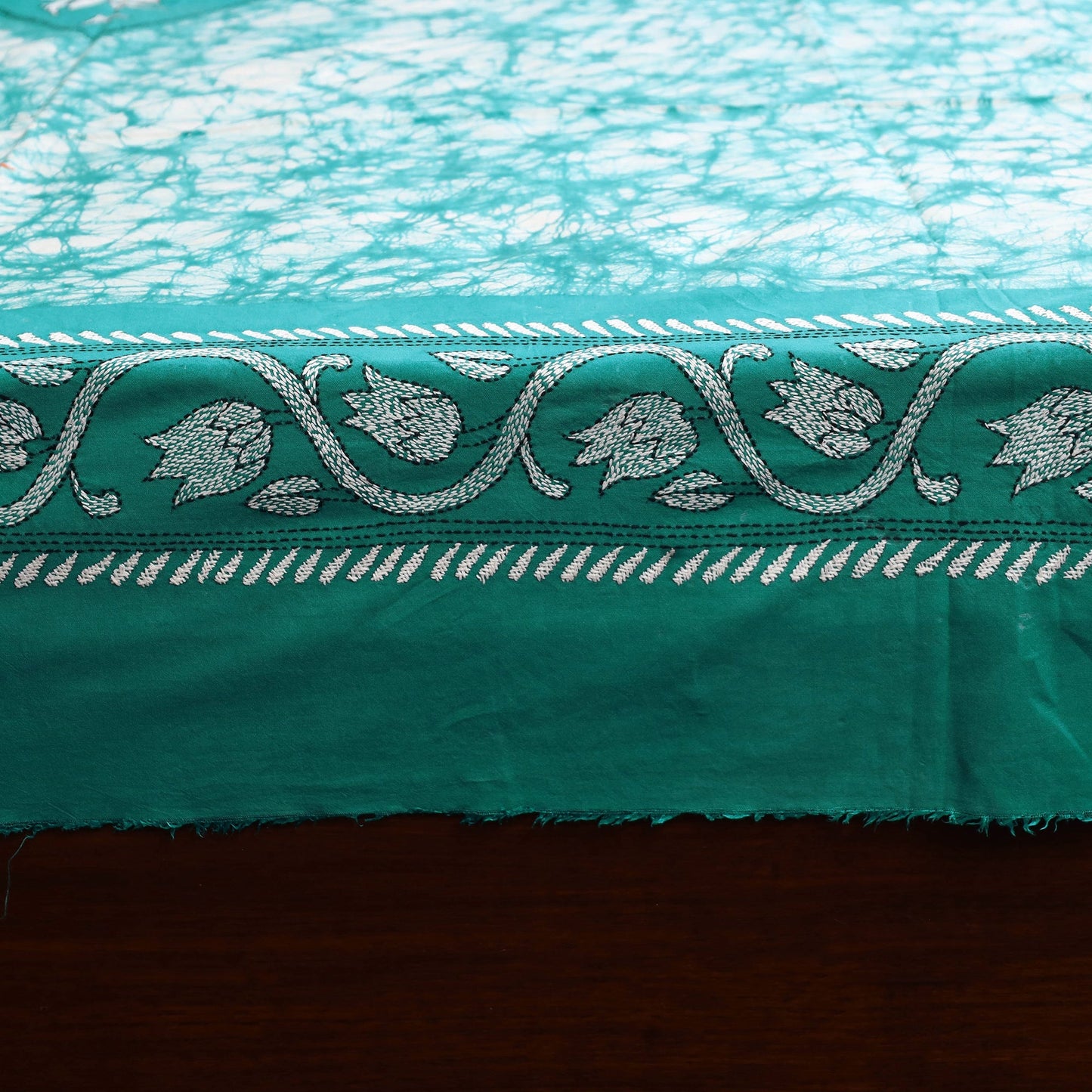 Kantha handwork cotton single hand batik bed sheet 09