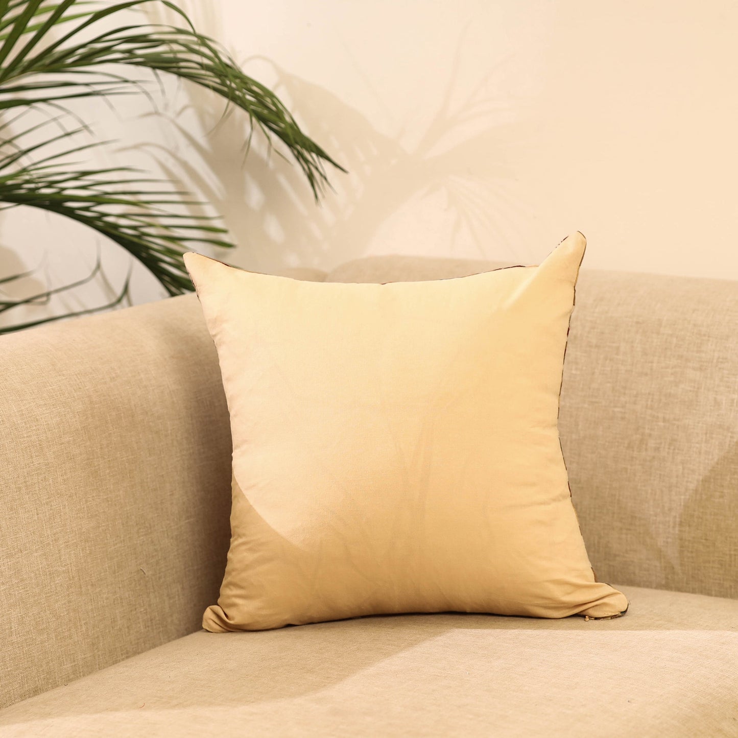 Buy Green Kantha Work Tussar Silk Cushion Cover