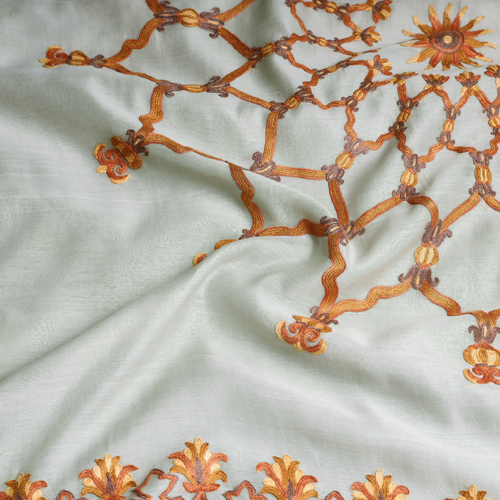 Kashidakari Hand Embroidery Maheshwari Silk Saree Online at iTokri.com