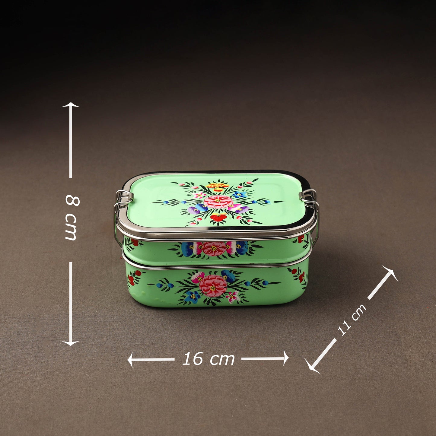 Kashmir enamelware floral handpainted stainless steel 2