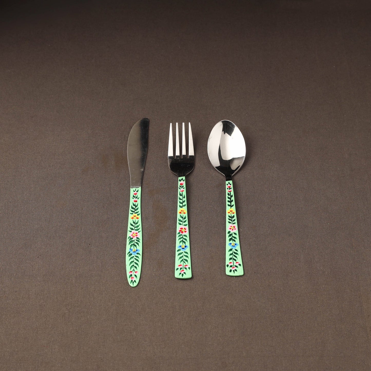 Kashmir enamelware floral handpainted stainless steel