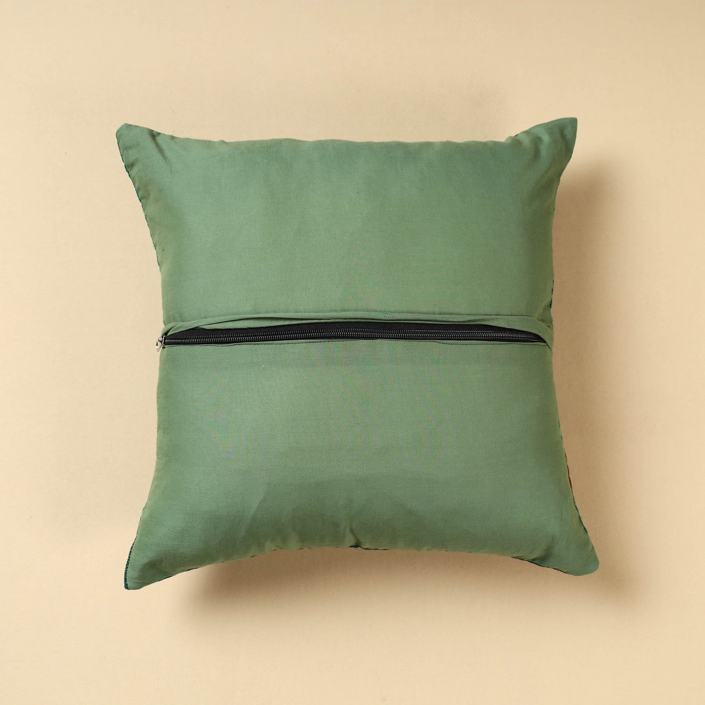 Green Khun Weave Cotton Cushion Cover (16 x 16 in)