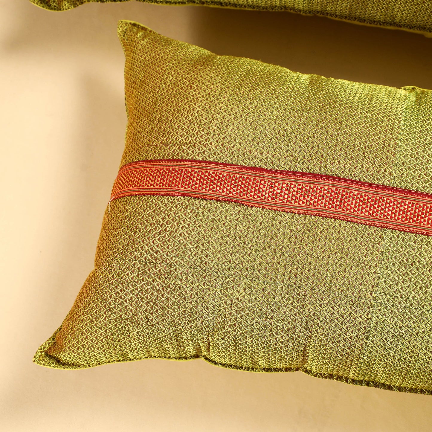 Green - Khun Weave Cotton Pillow Covers