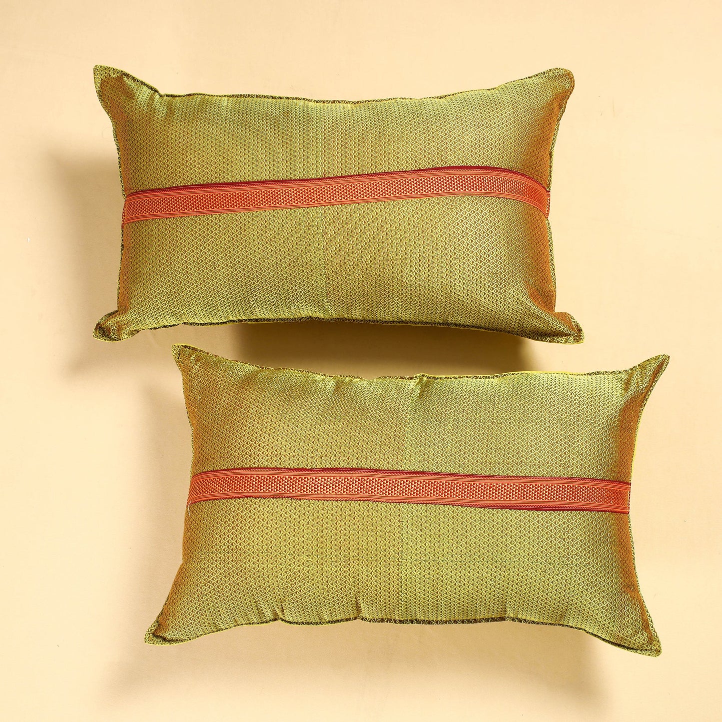 Green - Khun Weave Cotton Pillow Covers