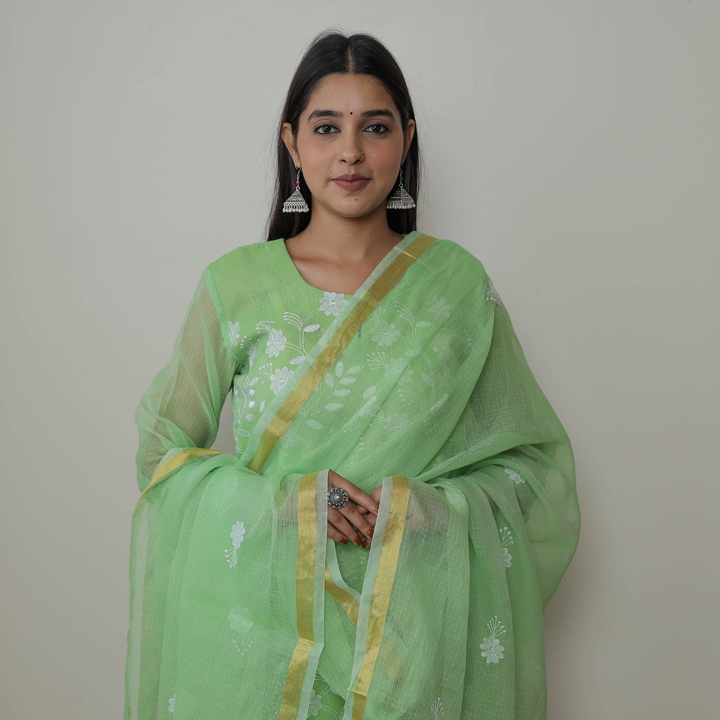 Kota Doria Embroidered Suit Set – Buy Online