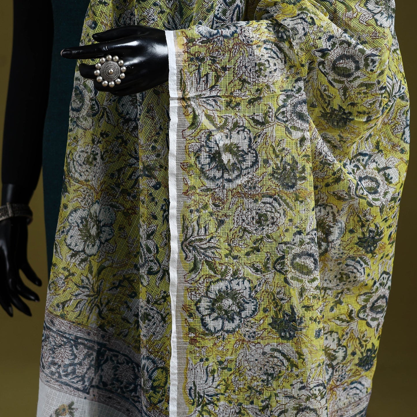 Kota doria silk cotton sanganeri floral dupatta 60