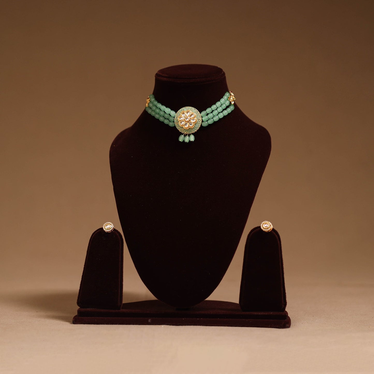 Kundan work choker necklace set 49 - handcrafted
