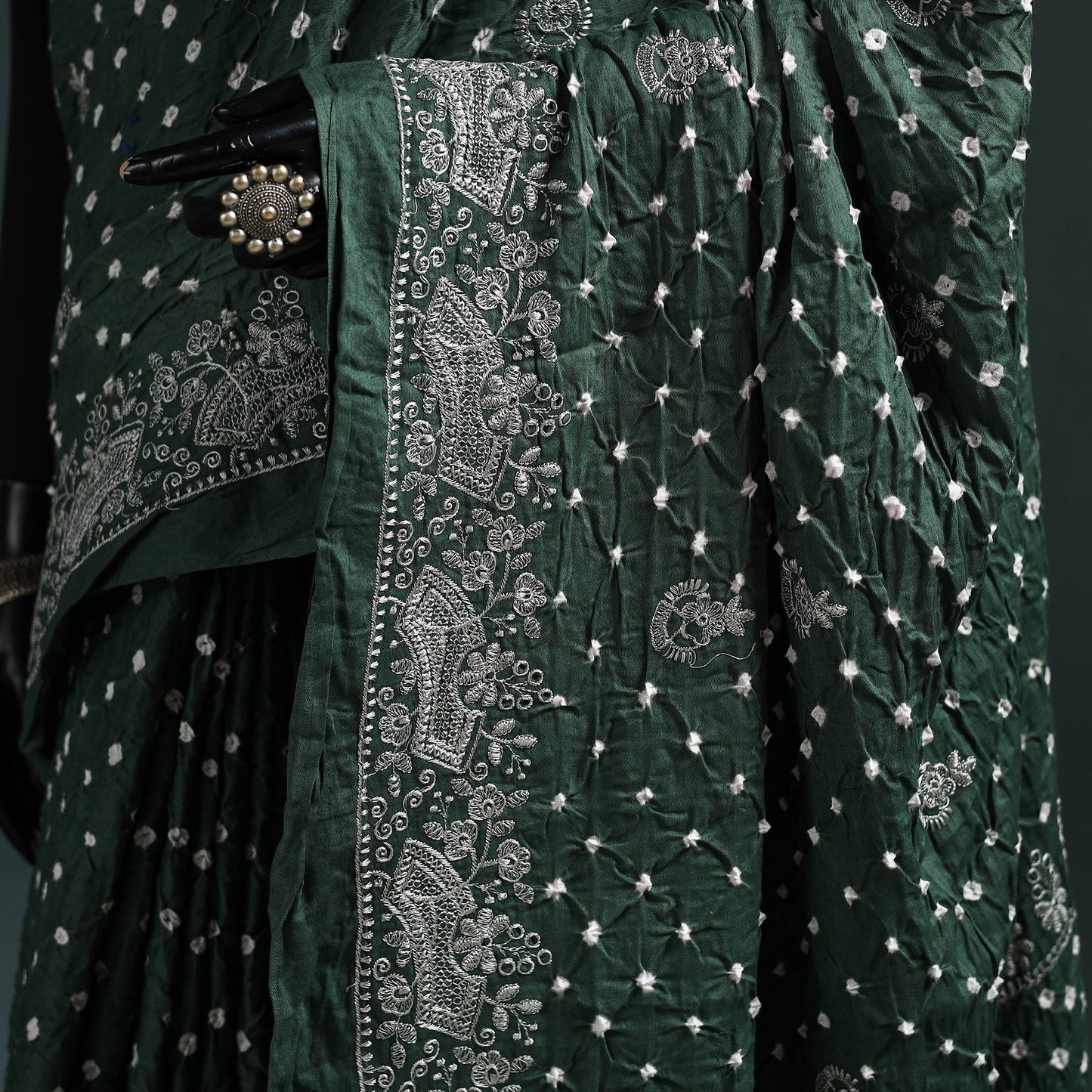 Kutch bandhani tie-dye cotton saree 23 - handcrafted