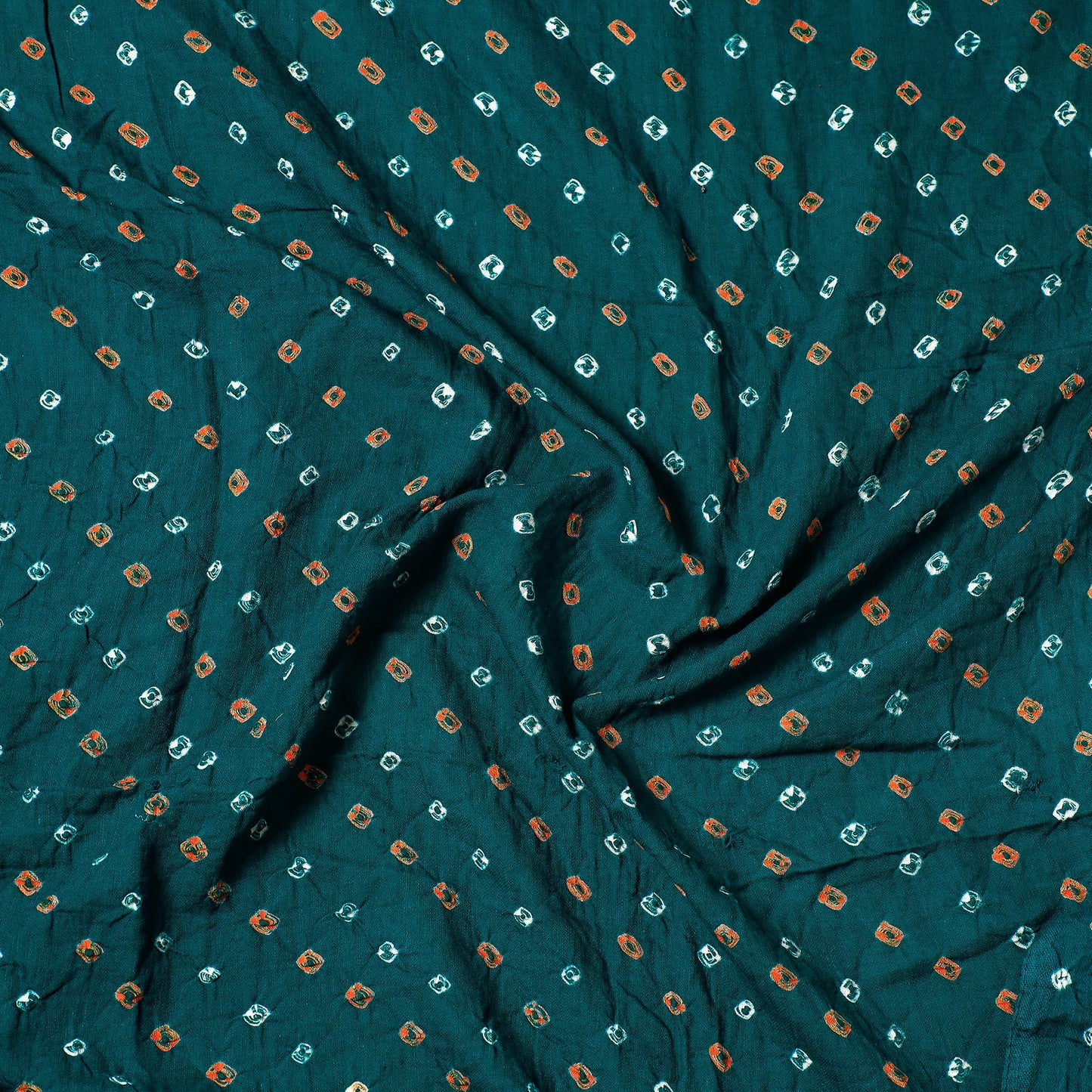 Kutch Bandhani Tie-Dye Satin Cotton Precut Fabric