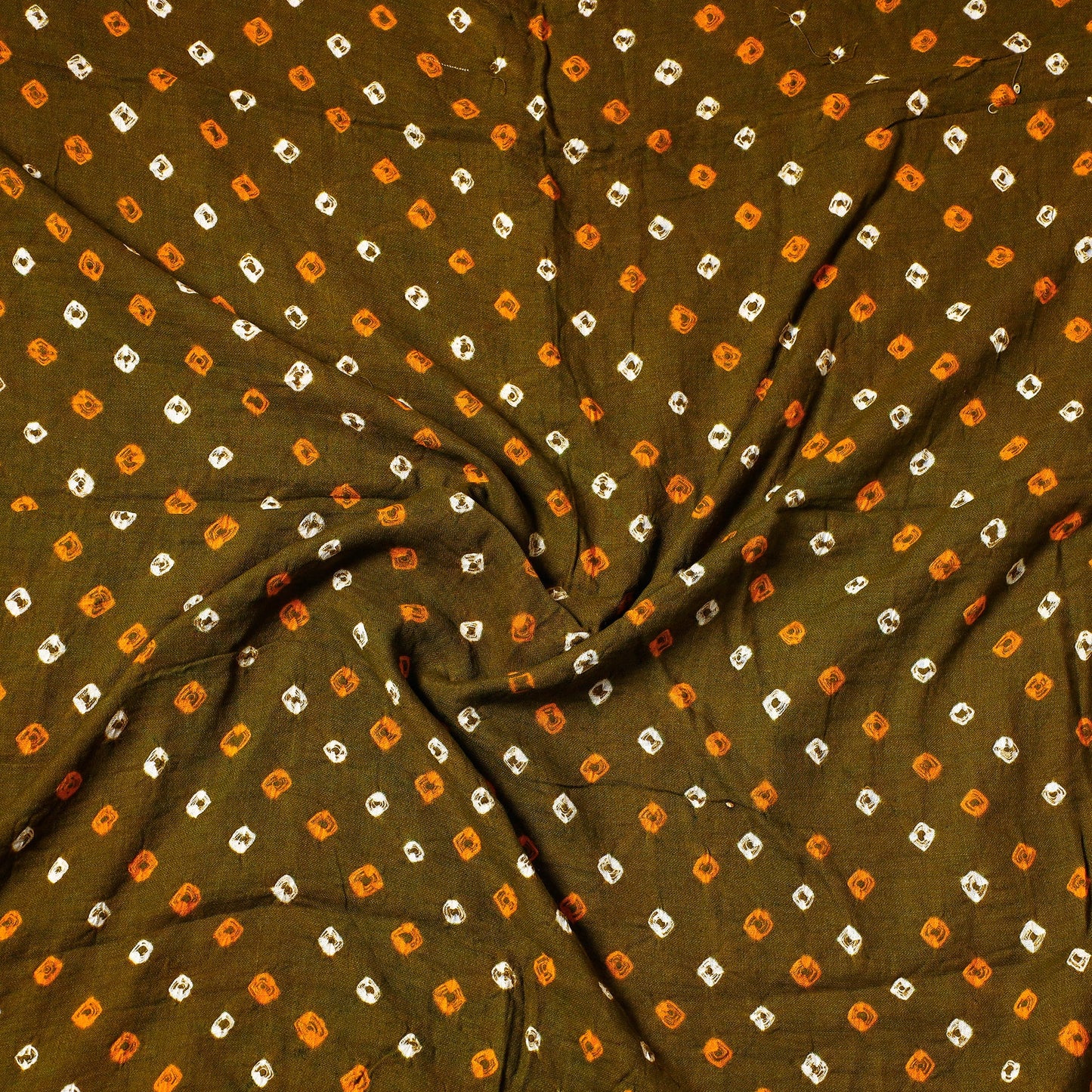 Kutch Bandhani Tie-Dye Satin Cotton Precut Fabric