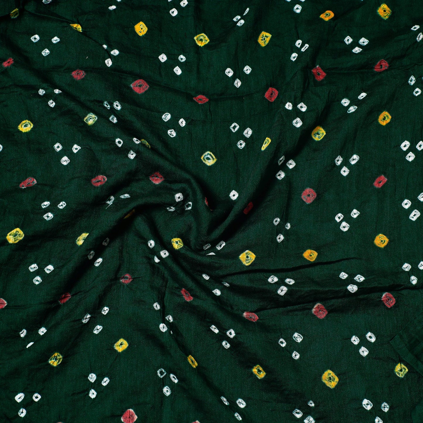 Kutch Bandhani Tie-Dye Satin Cotton Precut Fabric