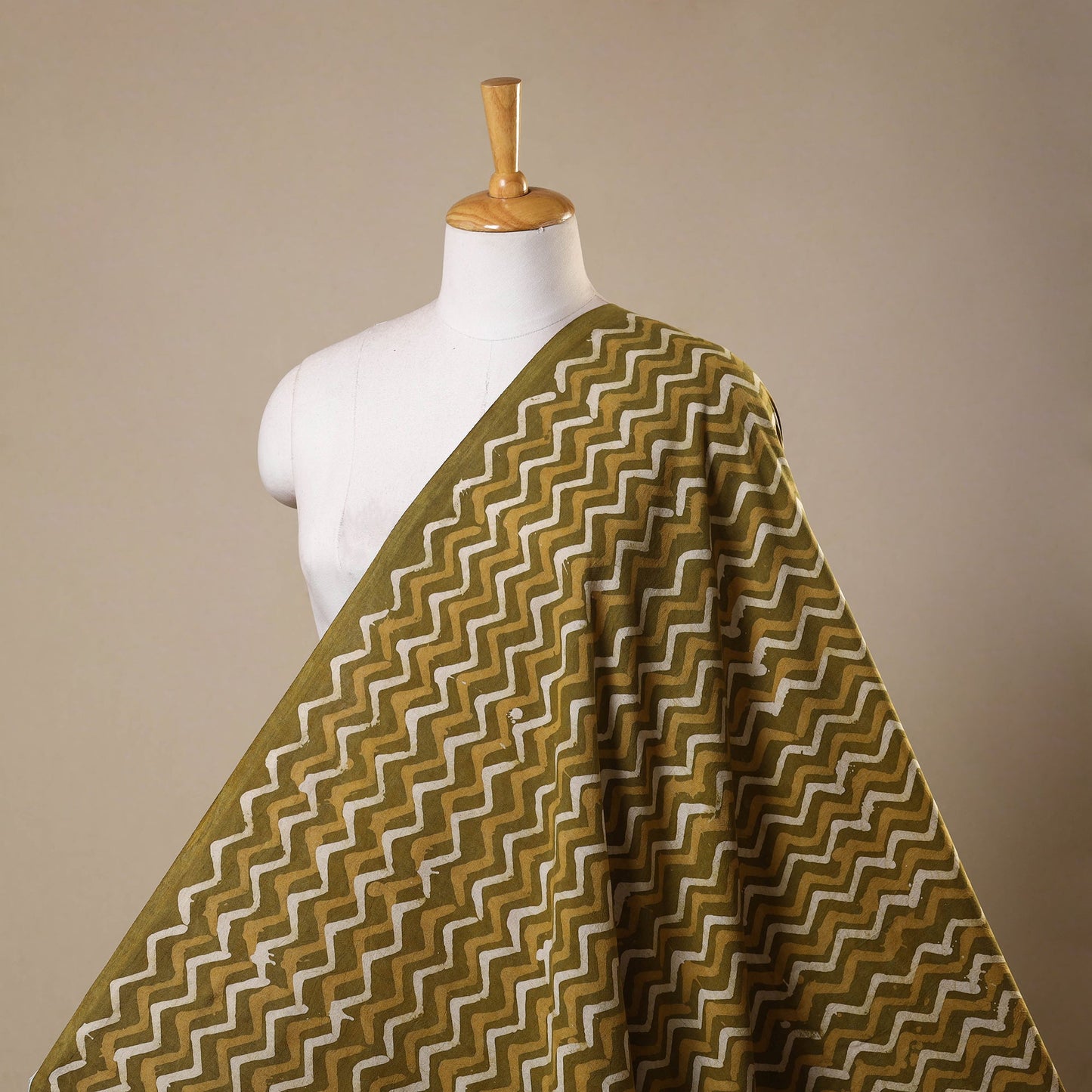 Green - kutch batik cotton fabric 57 - handcrafted