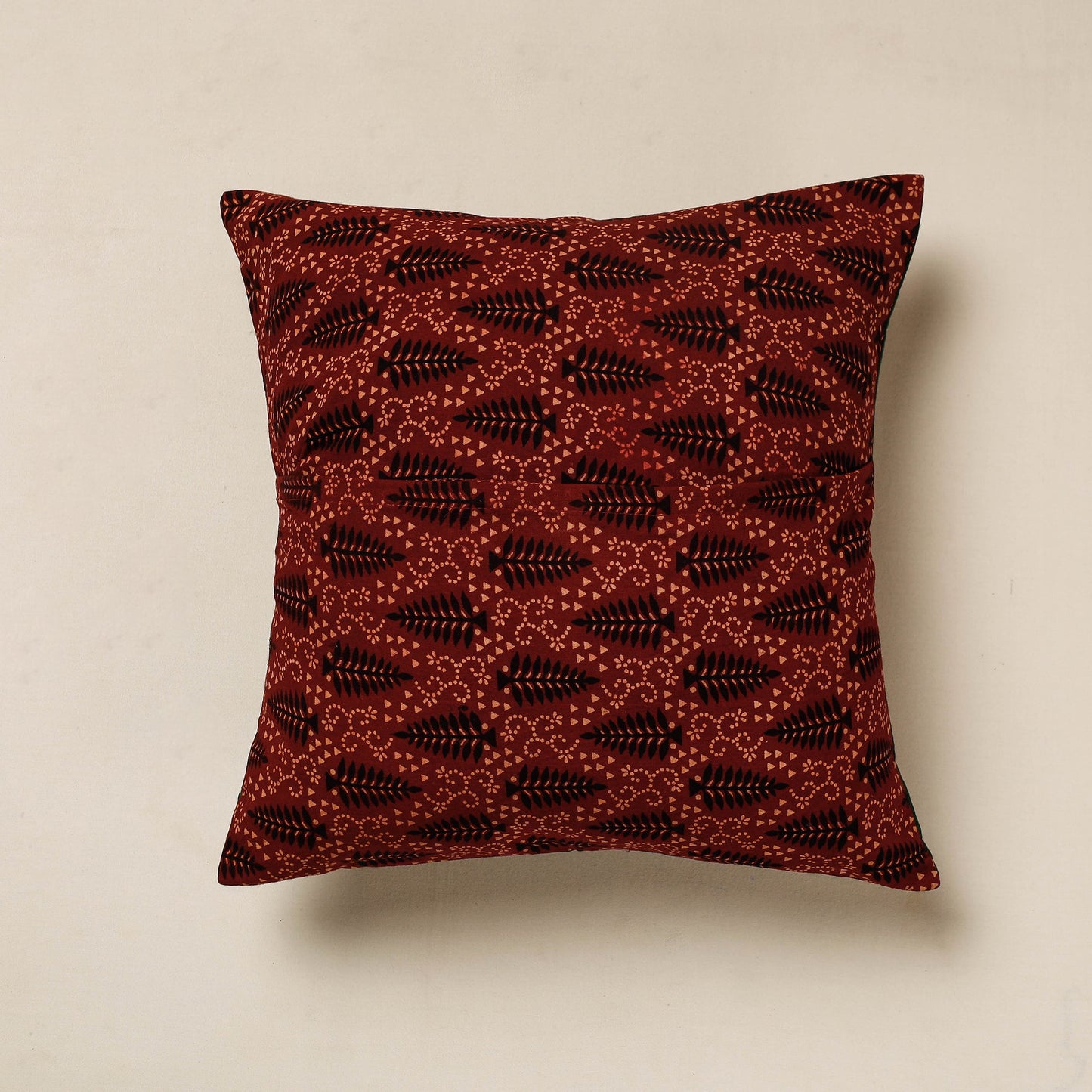 Kutch Embroidered Ajrakh Cotton Cushion Cover