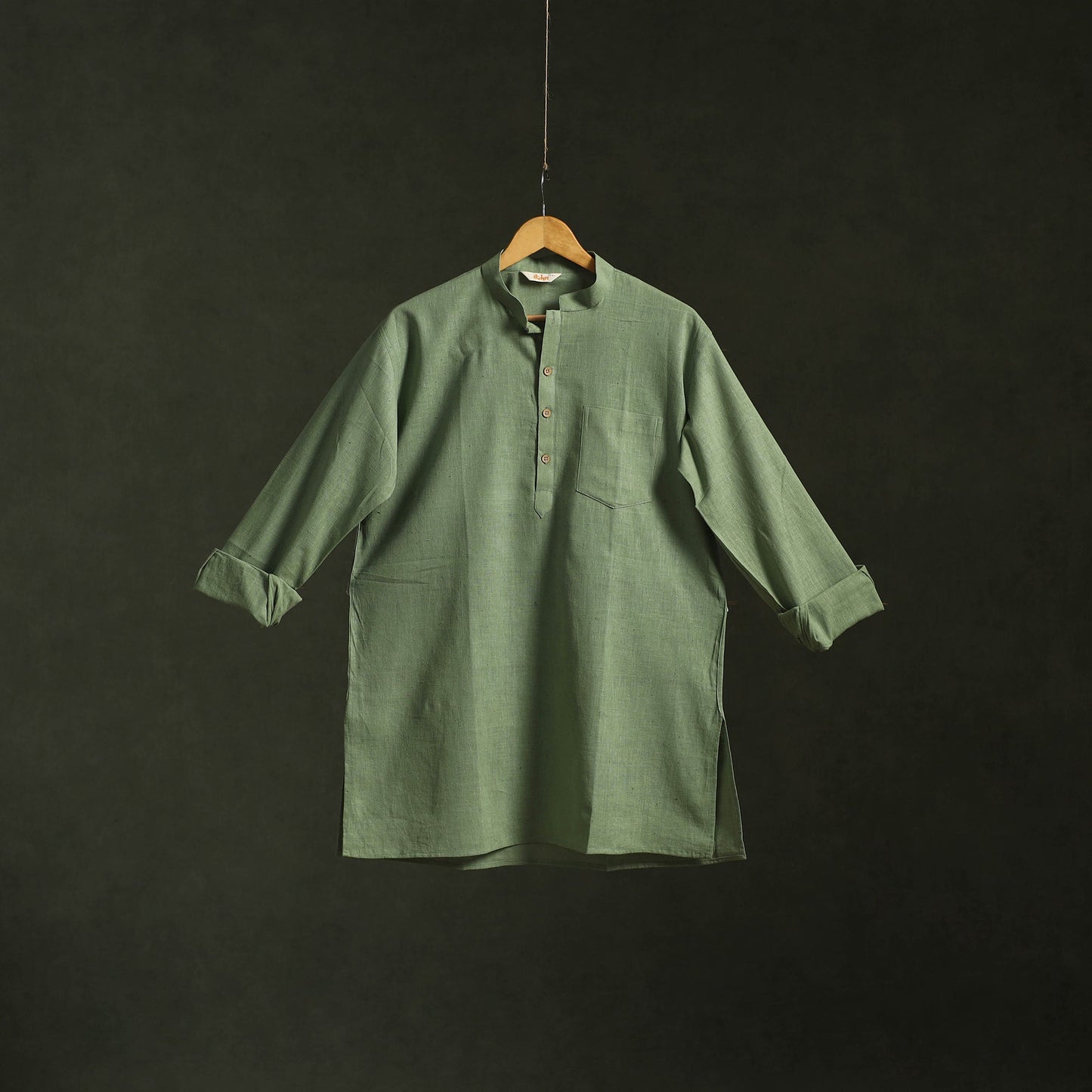 Kutch handloom organic kala cotton short kurta for men 02