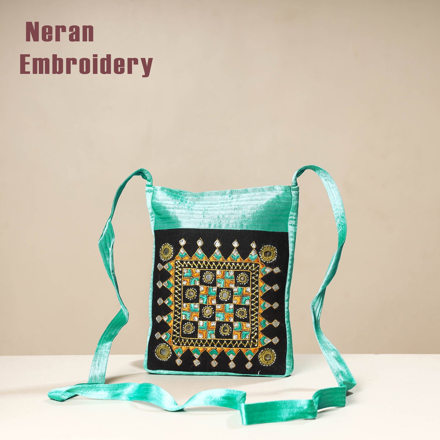 embroidery sling bag